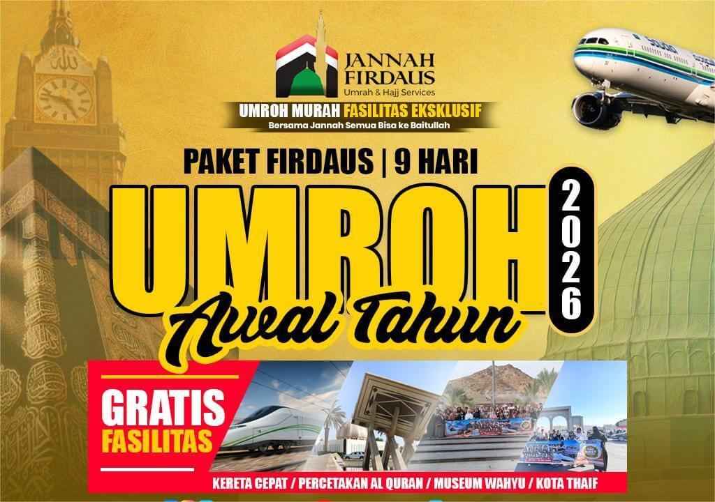 Umroh VIP Awal Tahun 2026 dengan Travel Resmi, Hotel Bintang 5 Dekat Masjidil Haram