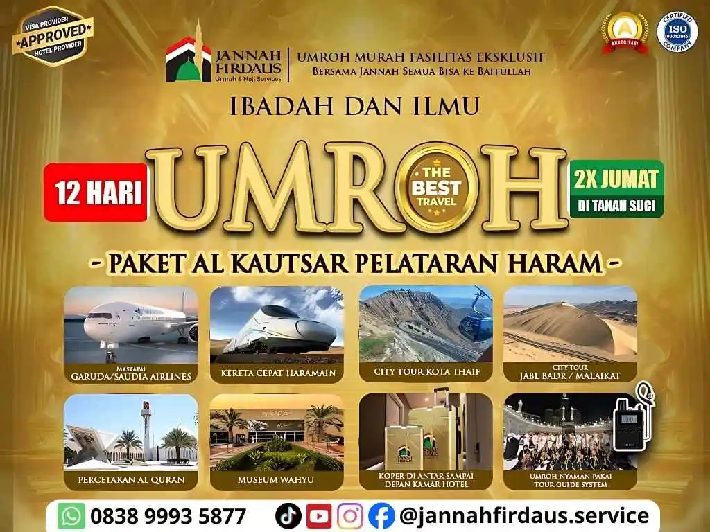 Paket Umroh Hotel Bintang 5 Pelataran Haram - Program Jannah Firdaus Travel