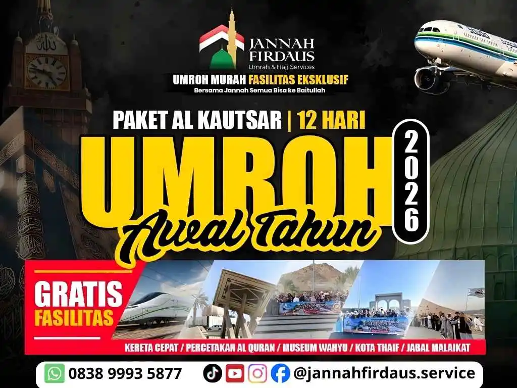 Paket Umroh awal tahun Jannah firdaus vip 12 hari