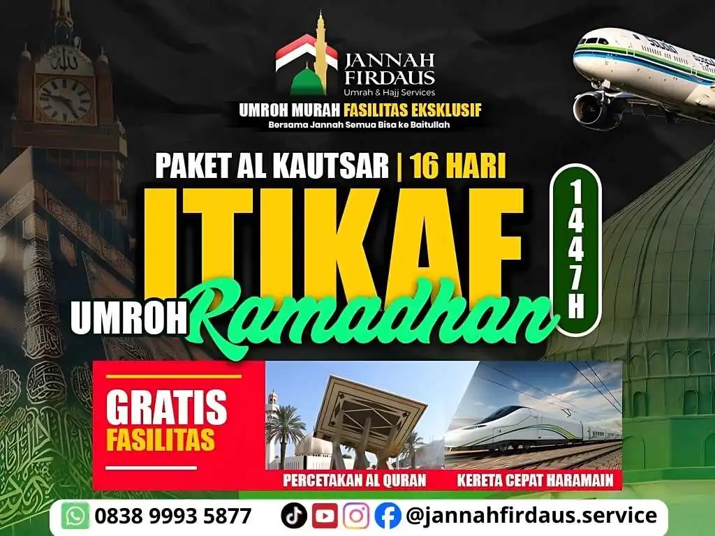 Paket Umroh Itikaf Ramadhan dengan hotel bintang 5 pemandangan langsung kakbah