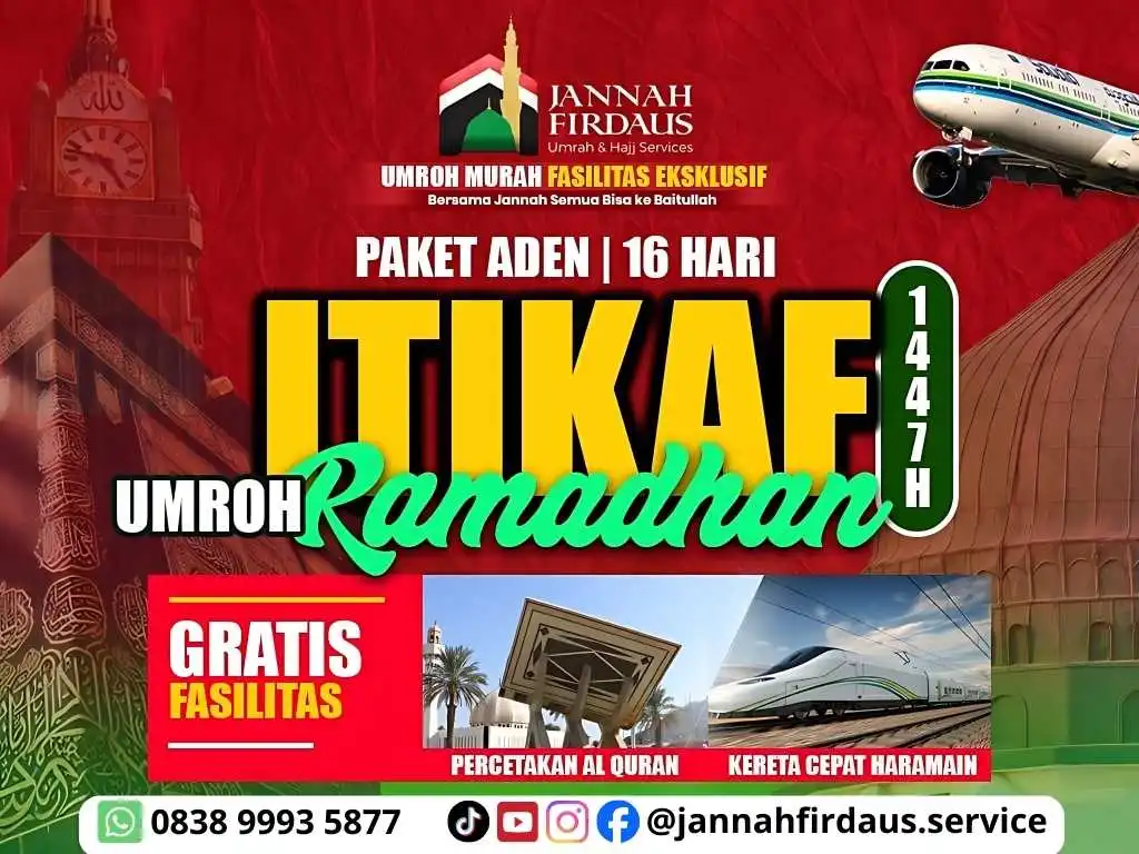 Paket Umroh Itikaf Ramadhan di Jannah Firdaus Fasilitas Mewah